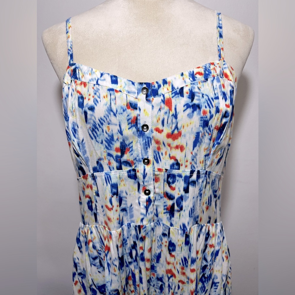 Express, blue tie dye summer dress, L